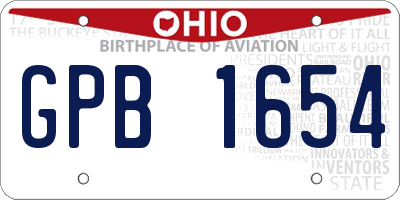 OH license plate GPB1654