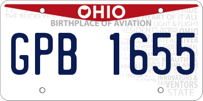 OH license plate GPB1655