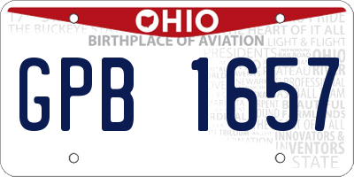 OH license plate GPB1657