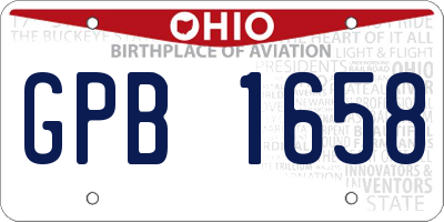OH license plate GPB1658