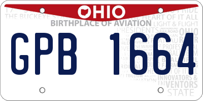 OH license plate GPB1664