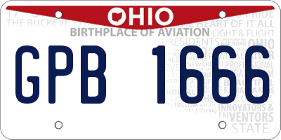 OH license plate GPB1666