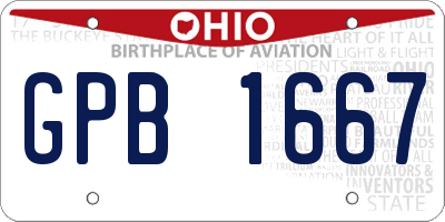 OH license plate GPB1667
