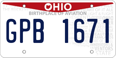 OH license plate GPB1671