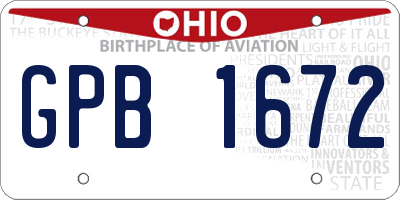 OH license plate GPB1672
