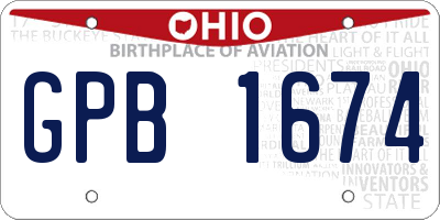 OH license plate GPB1674
