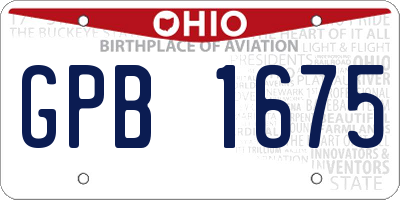 OH license plate GPB1675