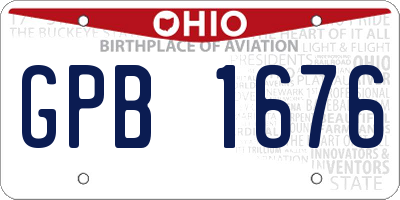 OH license plate GPB1676