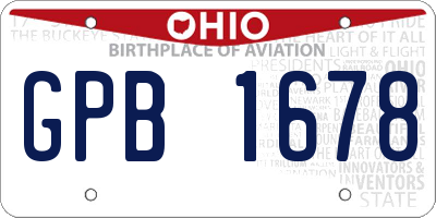 OH license plate GPB1678