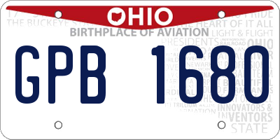OH license plate GPB1680