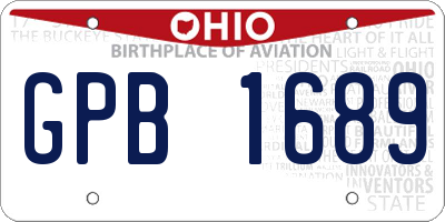 OH license plate GPB1689