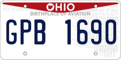 OH license plate GPB1690
