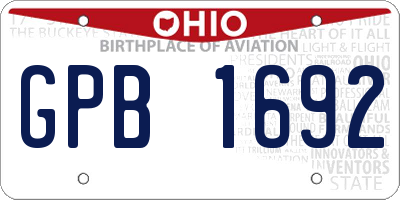 OH license plate GPB1692