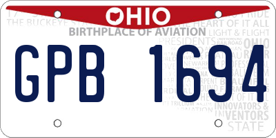 OH license plate GPB1694