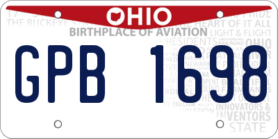 OH license plate GPB1698