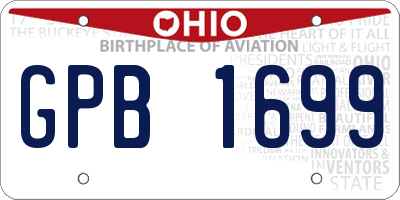 OH license plate GPB1699