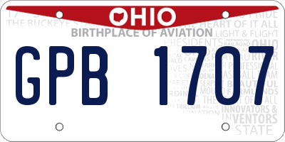 OH license plate GPB1707