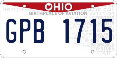 OH license plate GPB1715