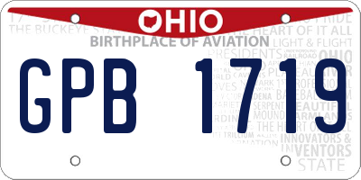 OH license plate GPB1719