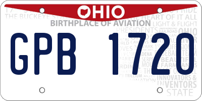OH license plate GPB1720