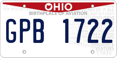 OH license plate GPB1722