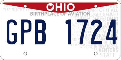 OH license plate GPB1724