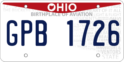 OH license plate GPB1726
