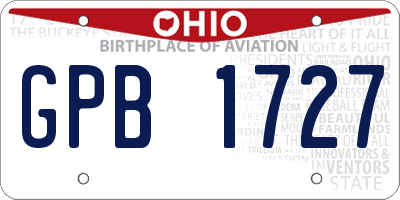OH license plate GPB1727