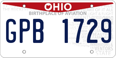 OH license plate GPB1729