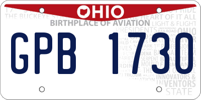 OH license plate GPB1730