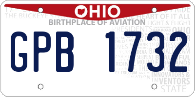 OH license plate GPB1732
