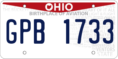 OH license plate GPB1733