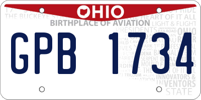 OH license plate GPB1734