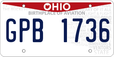 OH license plate GPB1736