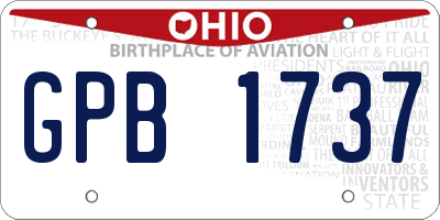OH license plate GPB1737