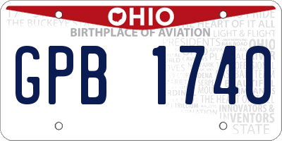 OH license plate GPB1740