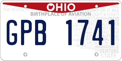 OH license plate GPB1741