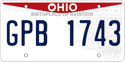 OH license plate GPB1743