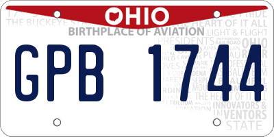 OH license plate GPB1744