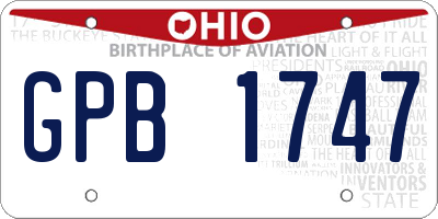 OH license plate GPB1747