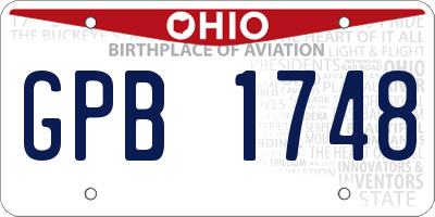 OH license plate GPB1748