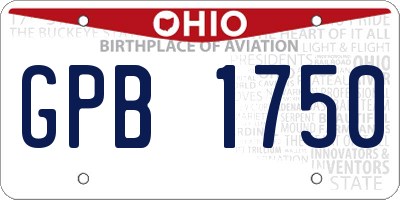 OH license plate GPB1750