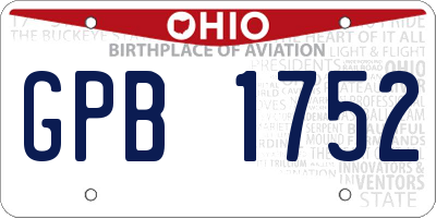 OH license plate GPB1752