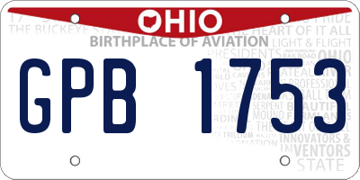 OH license plate GPB1753
