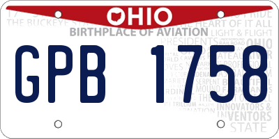 OH license plate GPB1758