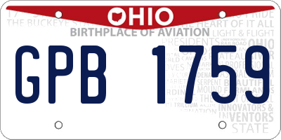 OH license plate GPB1759