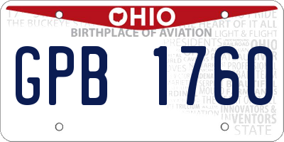 OH license plate GPB1760