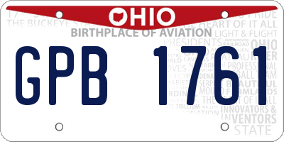 OH license plate GPB1761