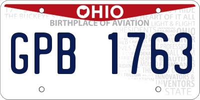 OH license plate GPB1763