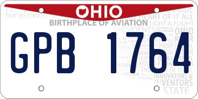 OH license plate GPB1764